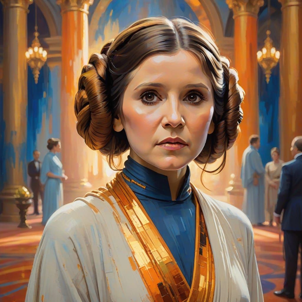 Princess Leia Portrait in Neo-Impressionist Style