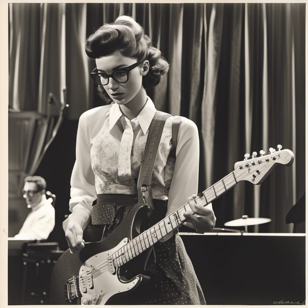 1950s Teenager Watching Buddy Holly, Erwitt Style