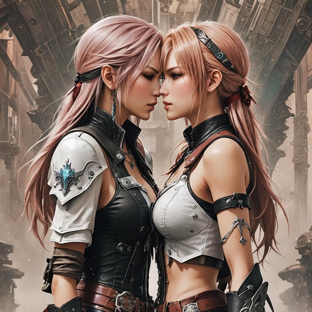 Romantic Kiss in Final Fantasy XIII Style
