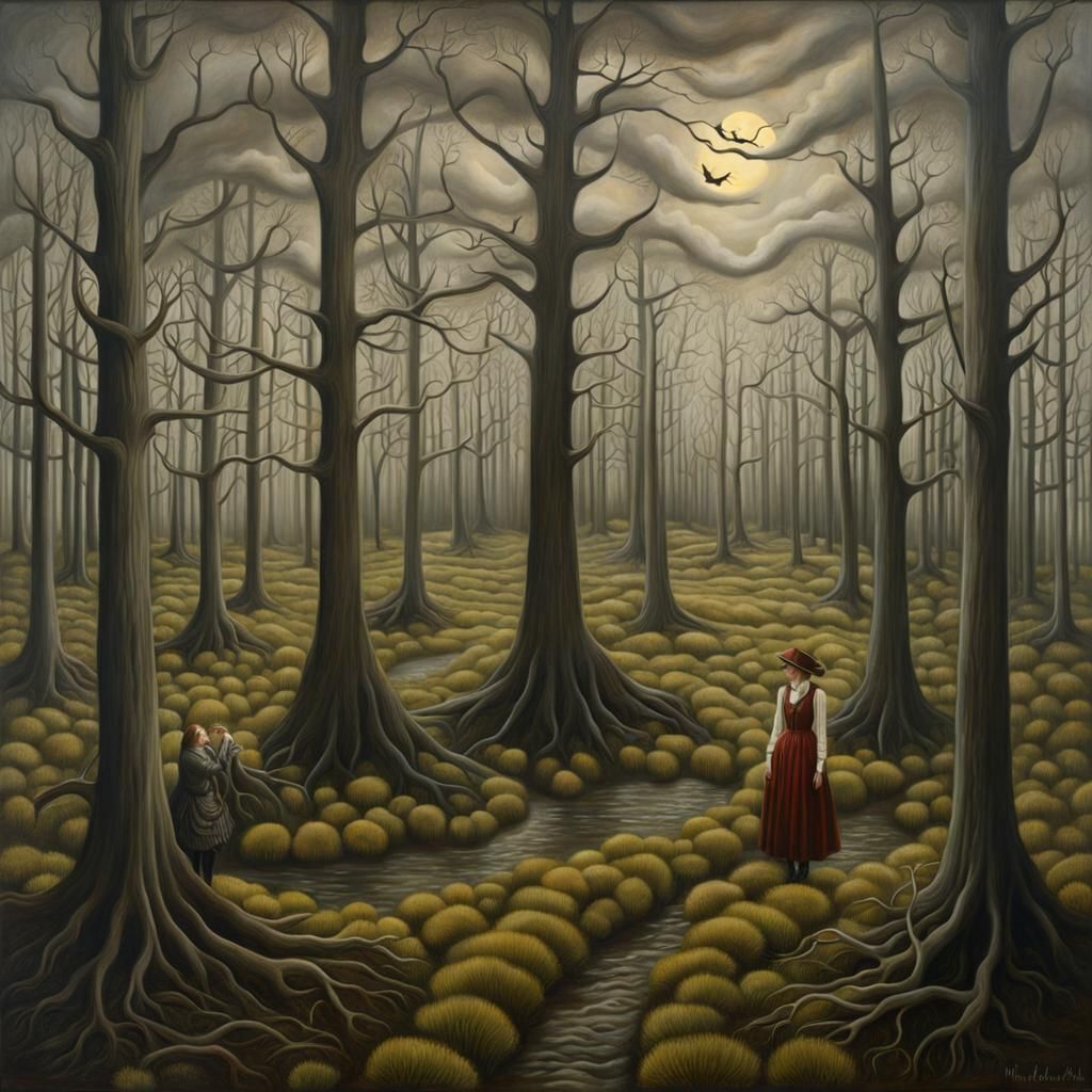 Eldritch Forest: Surrealism in Folk Art Style