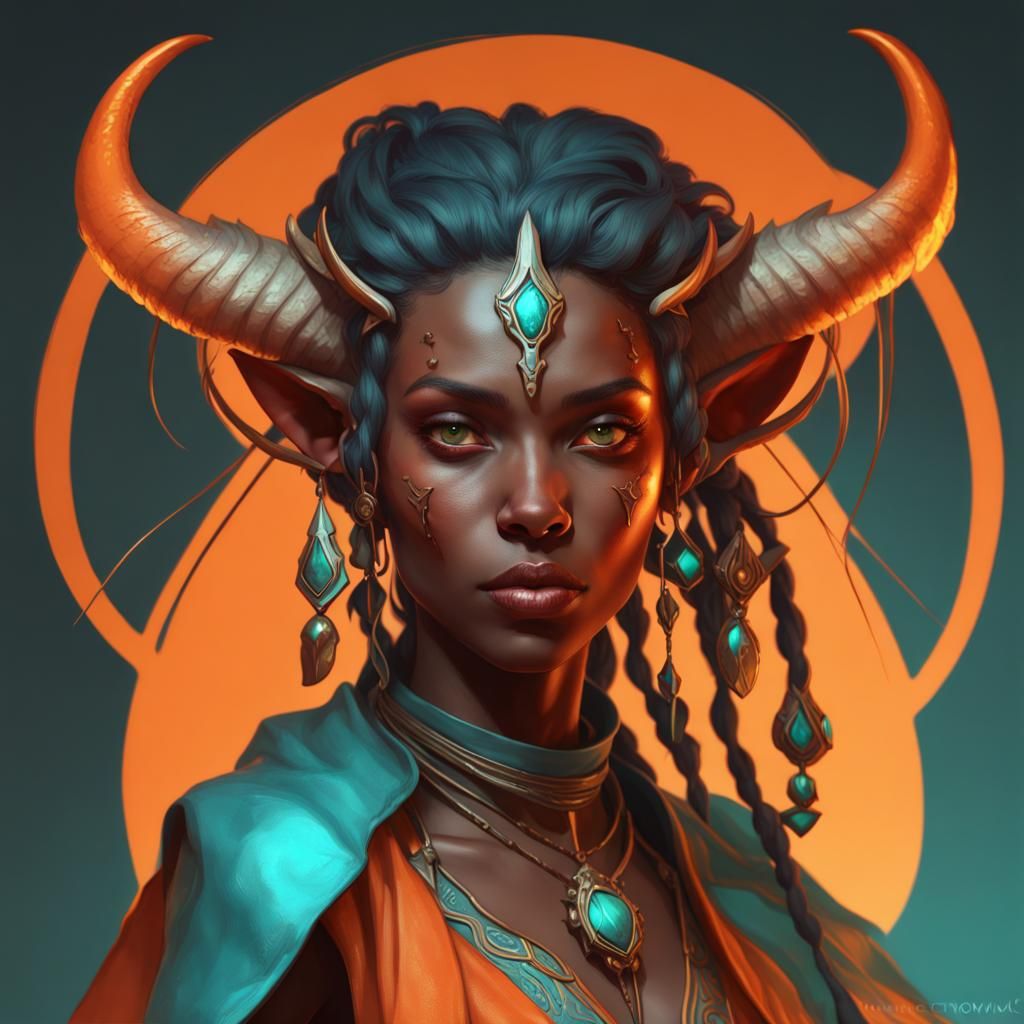 Tiefling Druid Concept Art in 8k Resolution