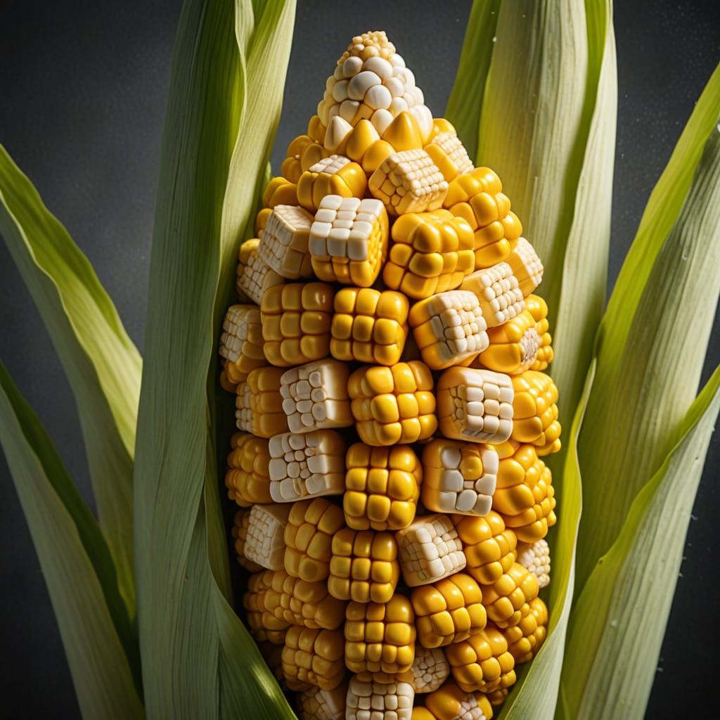 Surrealist Corn in Cubist Form