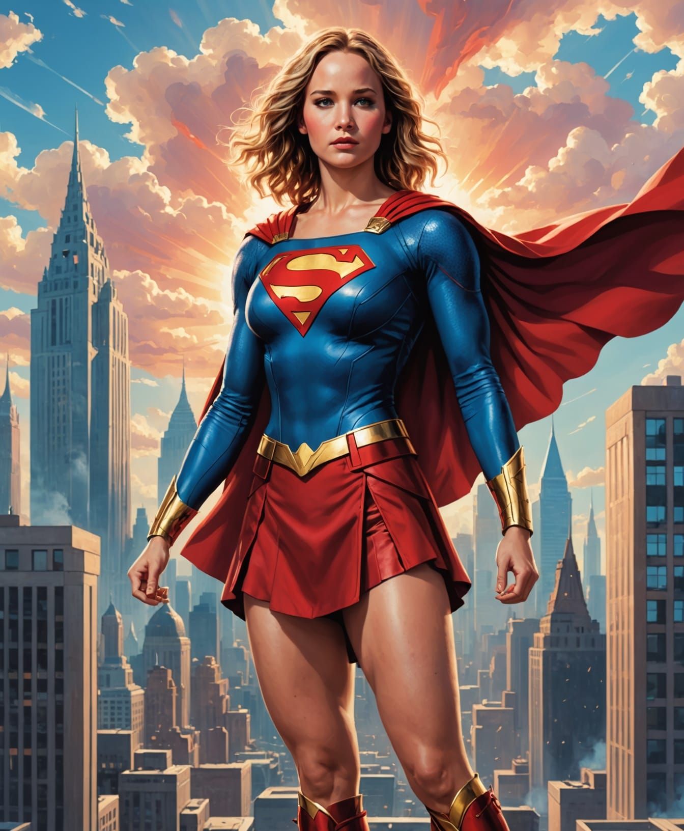 Superwoman as Digital Painting in Renaissance Style