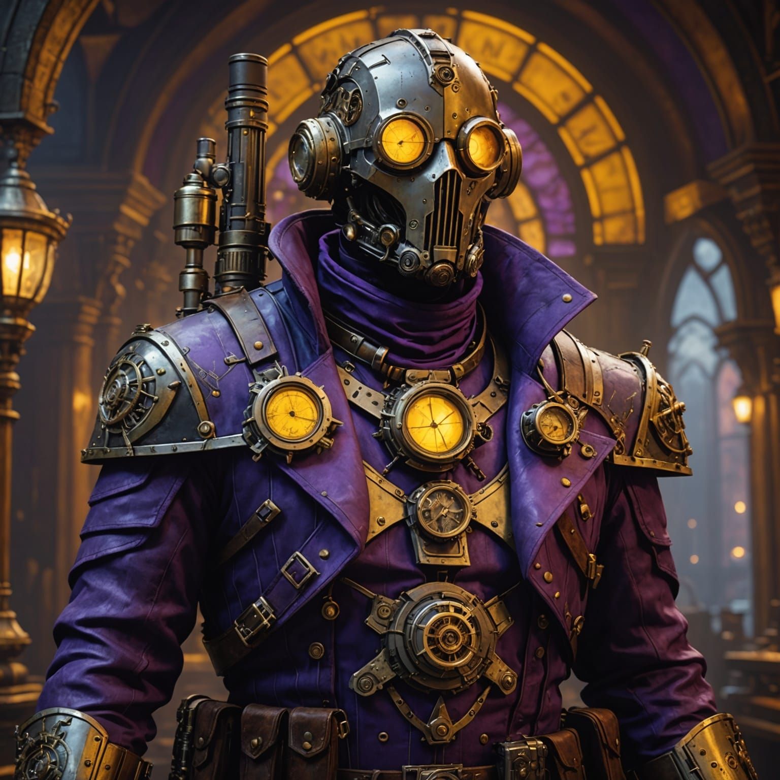 Steampunk Assassin in Dark Fantasy Style