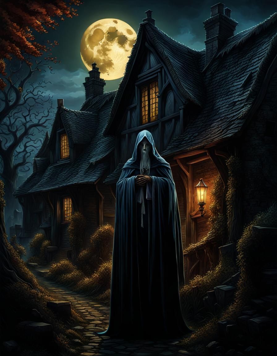 Eerie Ghost Haunts Crumbling Gothic Village