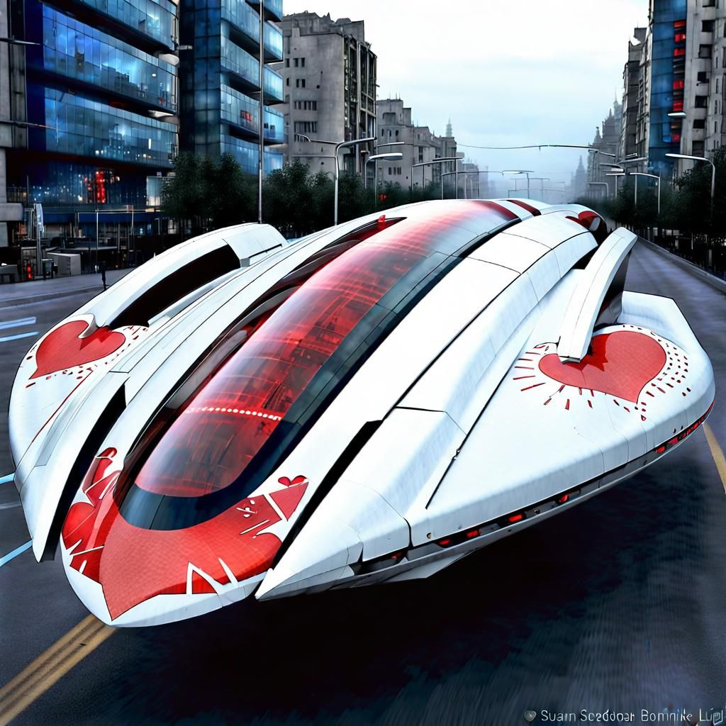 Futuristic Robotic Vehicle in Dystopian City