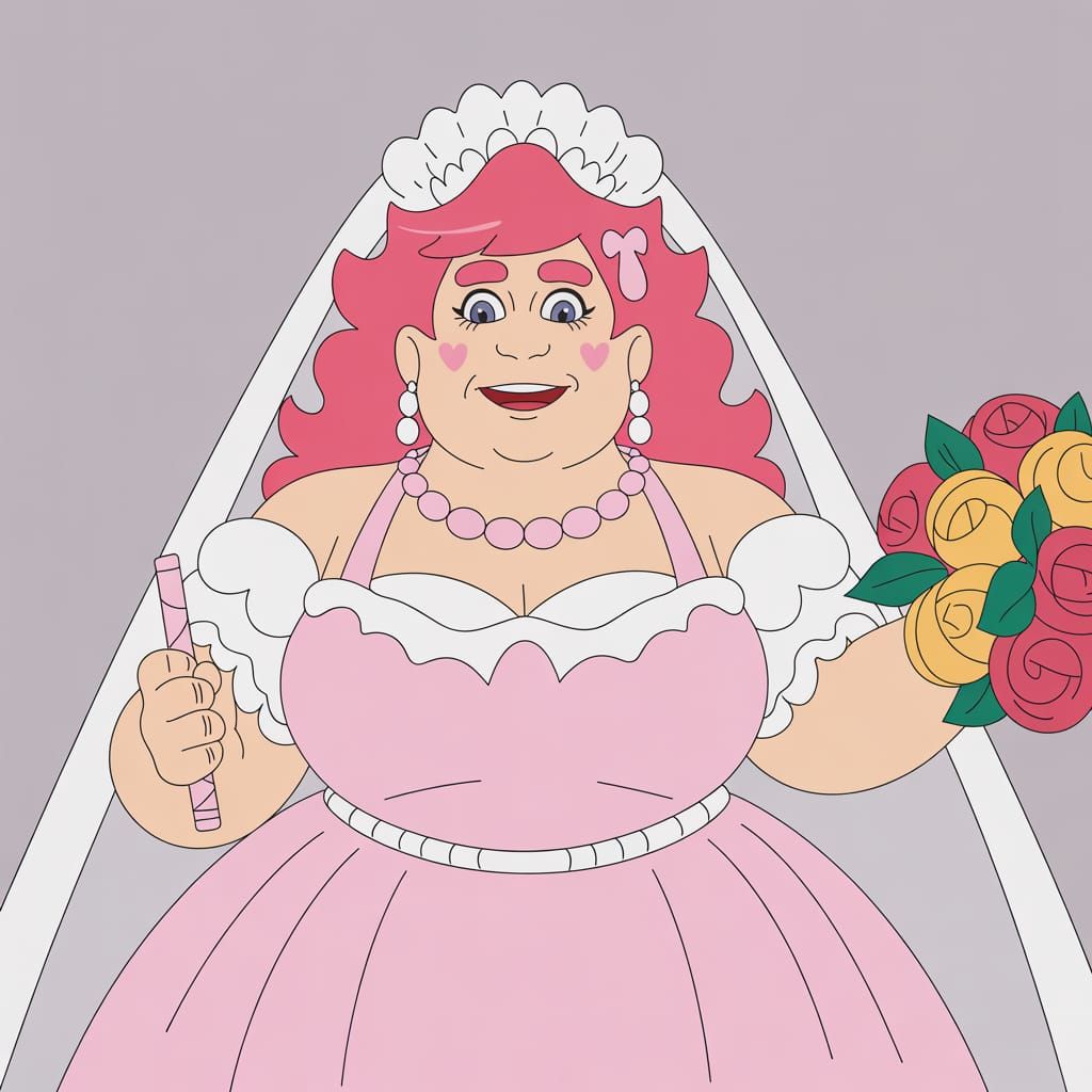 Beautiful Big Mom in Wedding Dress