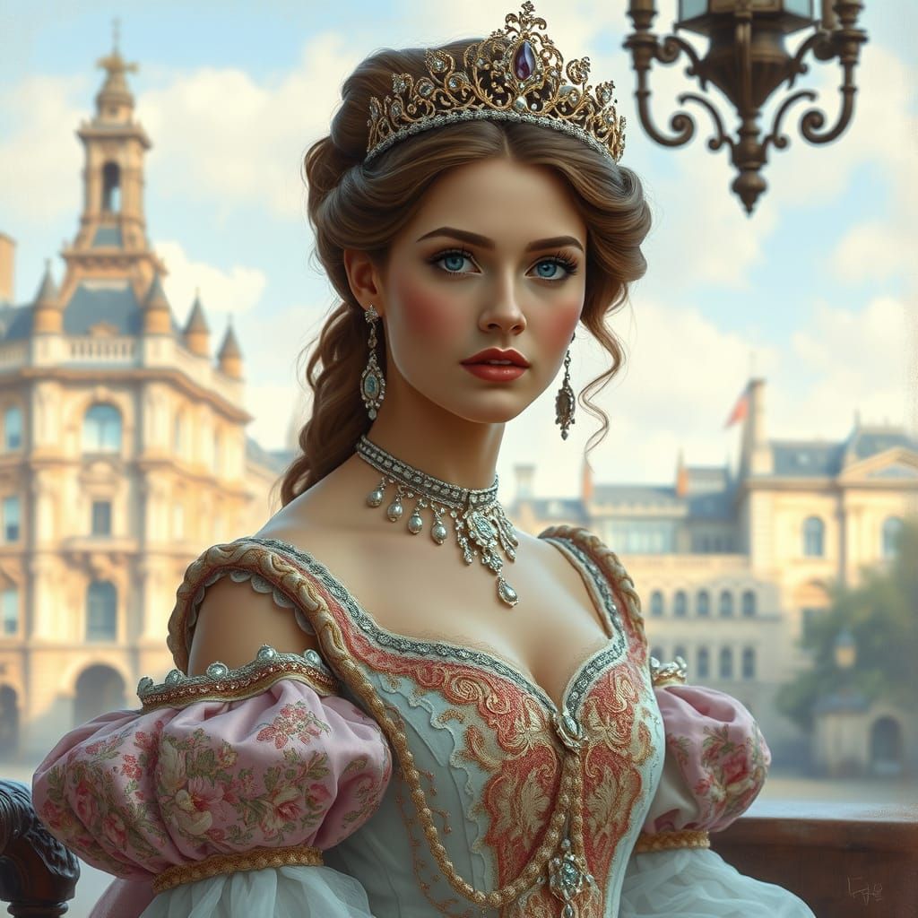 Royal Princess in Elegant Victorian Attire