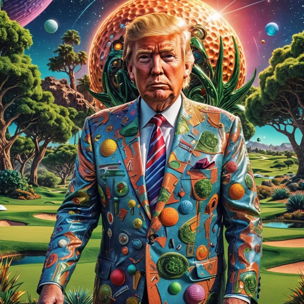 Trump on Mar-a-Lago: Surreal Sci-Fi Digital Art