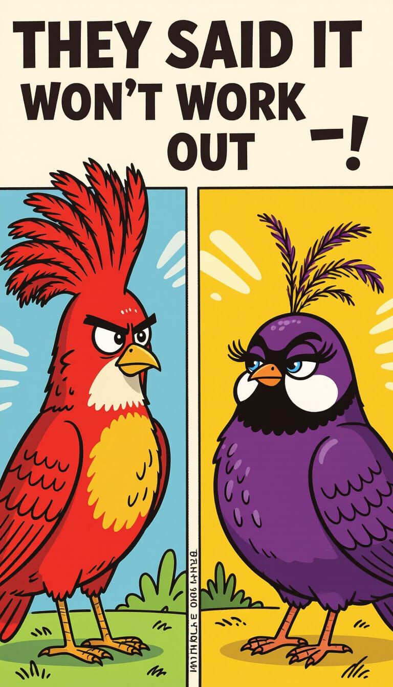 Far Side Style Comic: Robin and Partridge Disagree