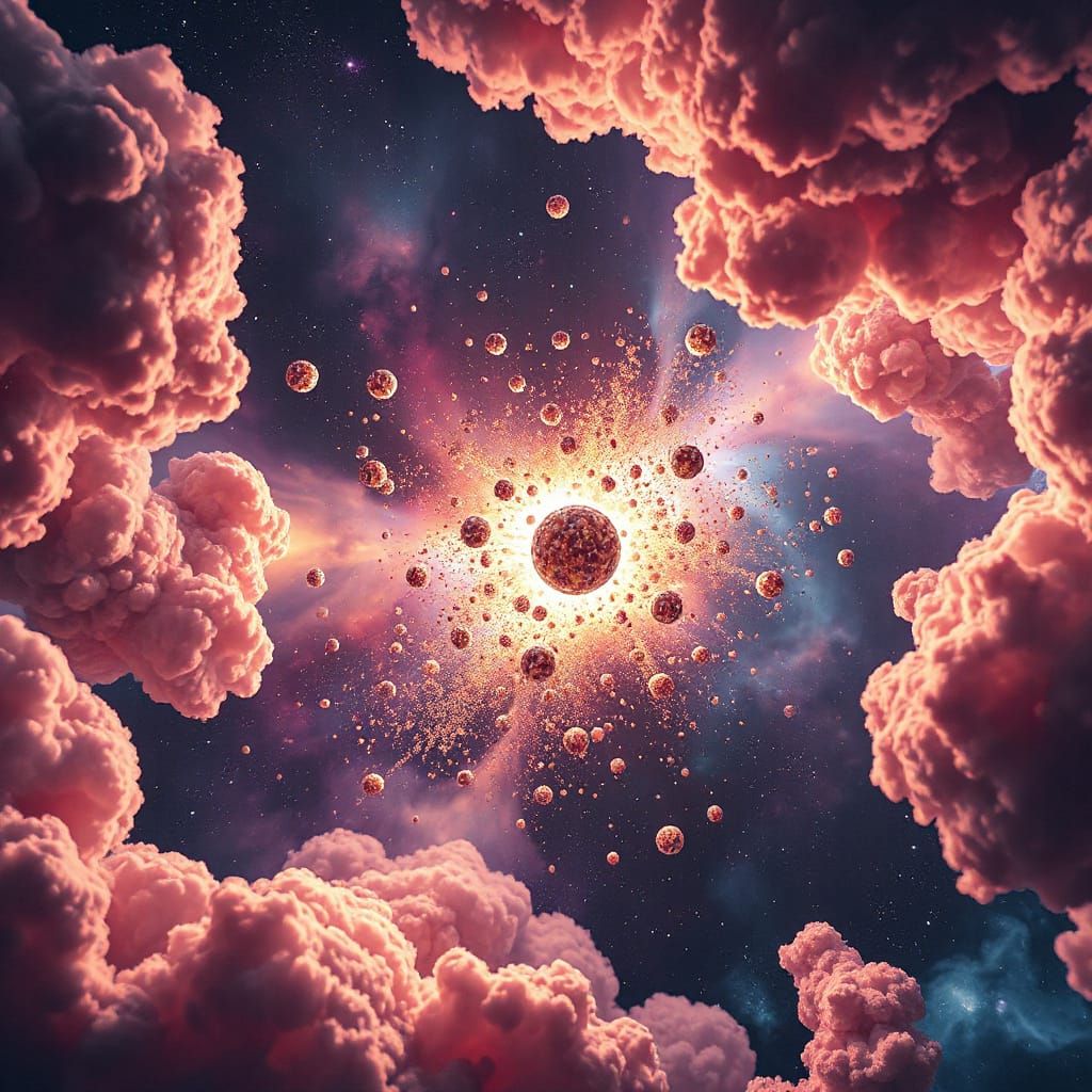 Surreal Cosmic Explosion in Fantasy Art Style