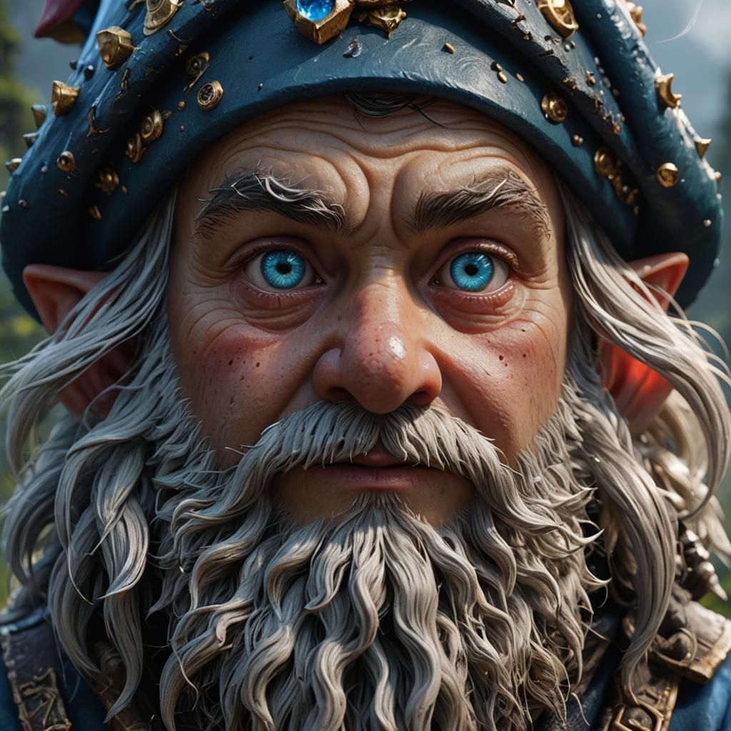 Gnome with Vortex Eyes: Detailed Fantasy Concept Art