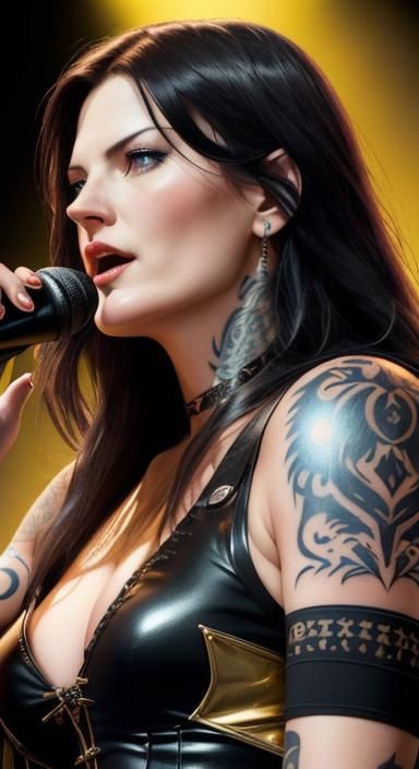 Floor Jansen Portrait in Pin-Up Style