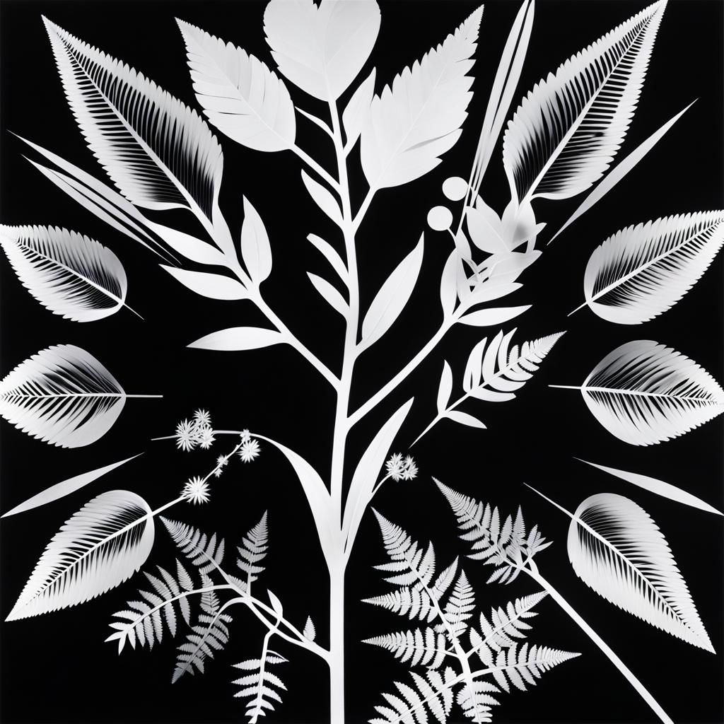 Cosmic Cupid Photogram in Black and White