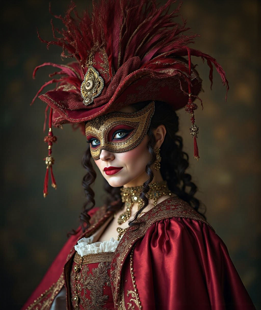 Woman in Sumptuous 18th Century Venetian Costume