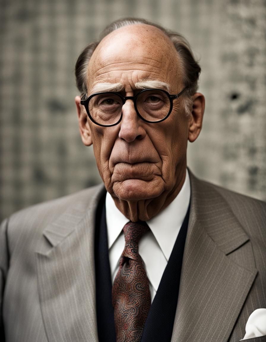 Elderly Man in Suit: A Portrait of Frailty