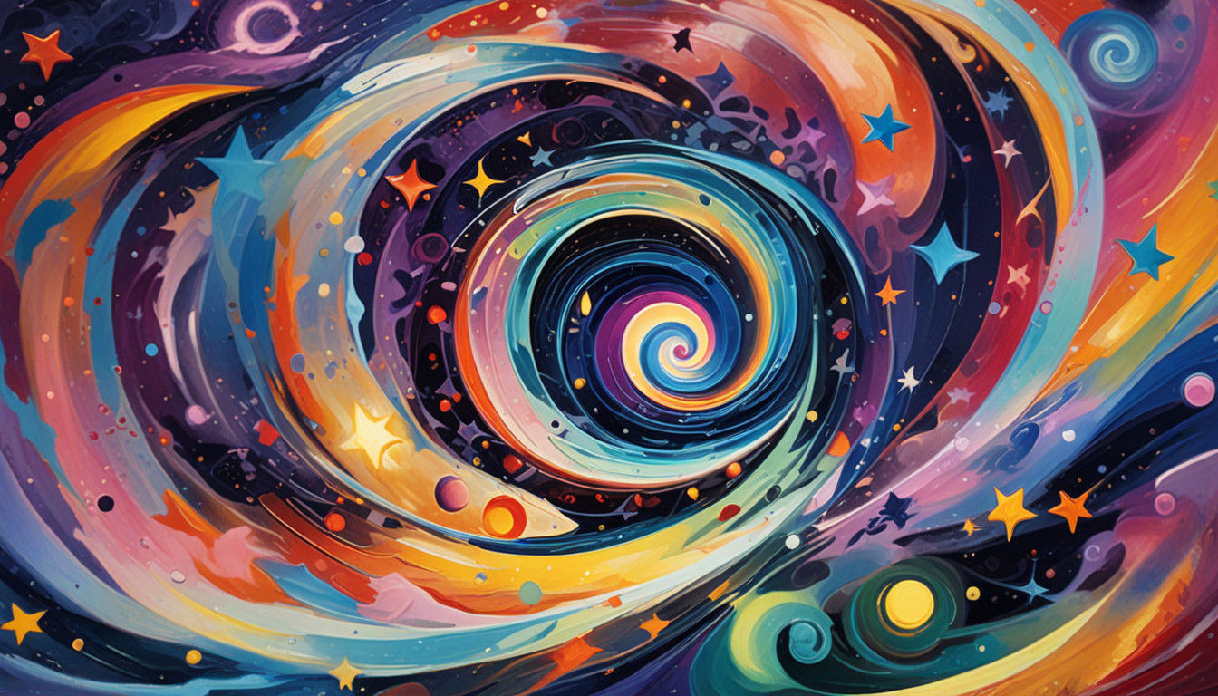 Vibrant Cosmic Whirlpools in Ethereal Light