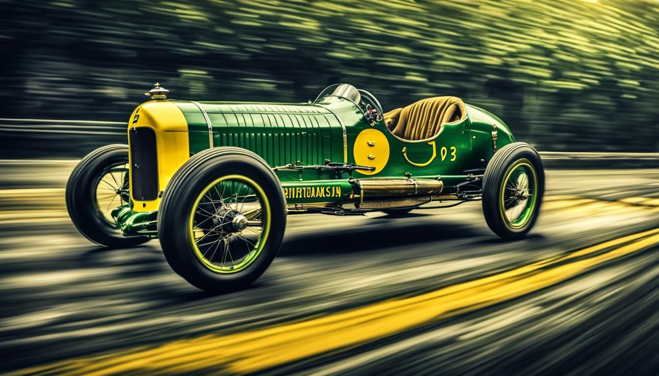 1920s Race Car in Hyperrealistic Slip Stream