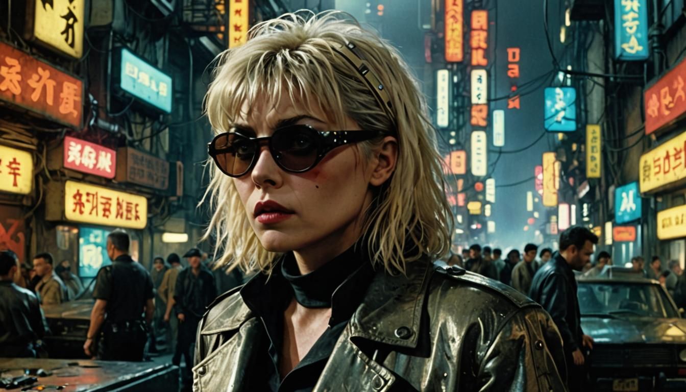 Debbie Harry as Pris in Cyberpunk Noir Scene