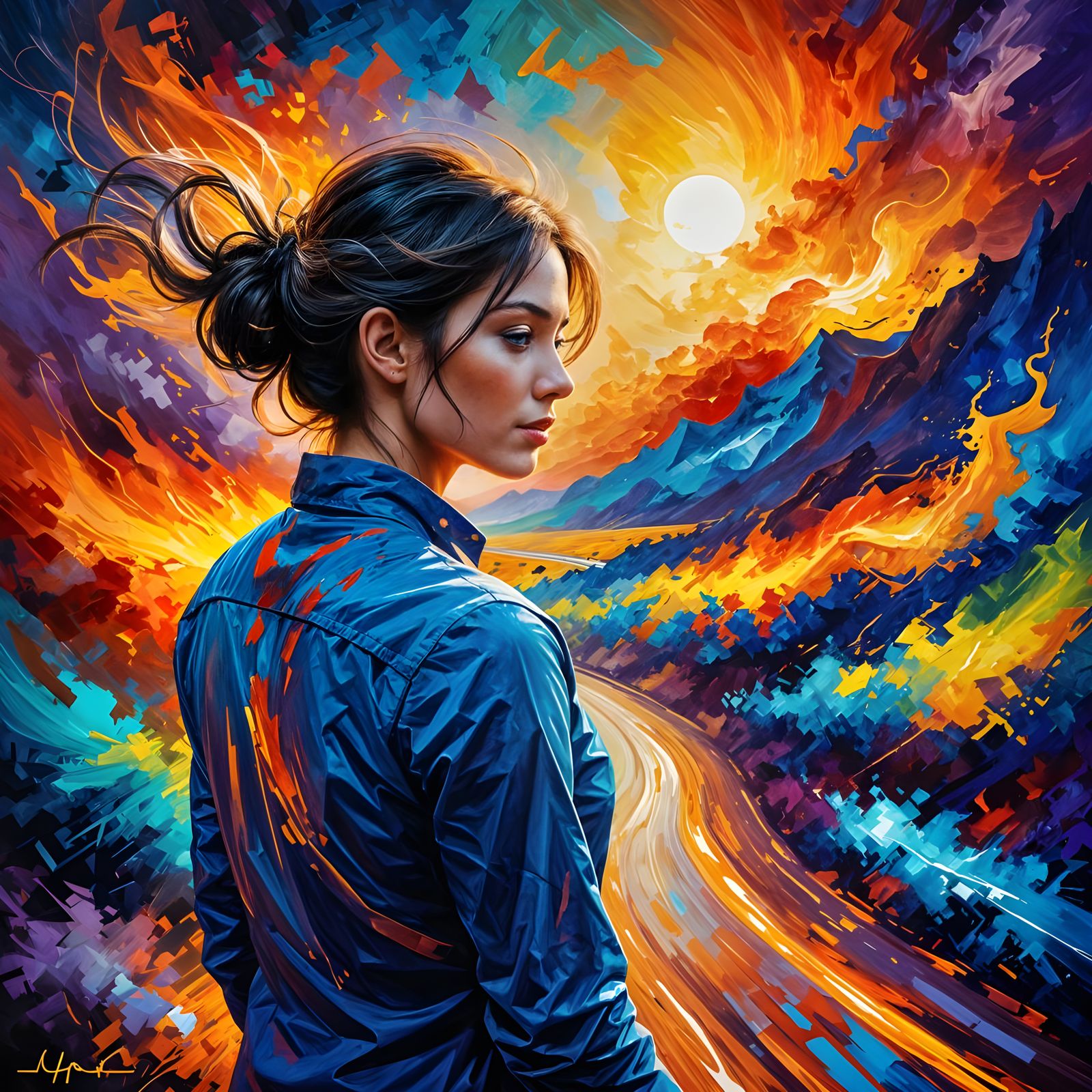 Travelers on an Unknown Road with Memories and Hopes, Impast...