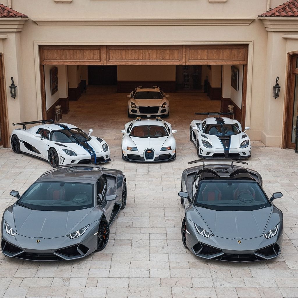 Luxury Garage Featuring Hypercars in Photorealistic Style