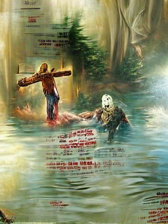 Jason Voorhees vs. Jesus Christ Horror Poster