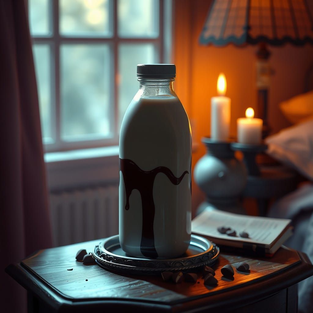 Surreal Nightstand Fantasy with Rich Chocolate Milk