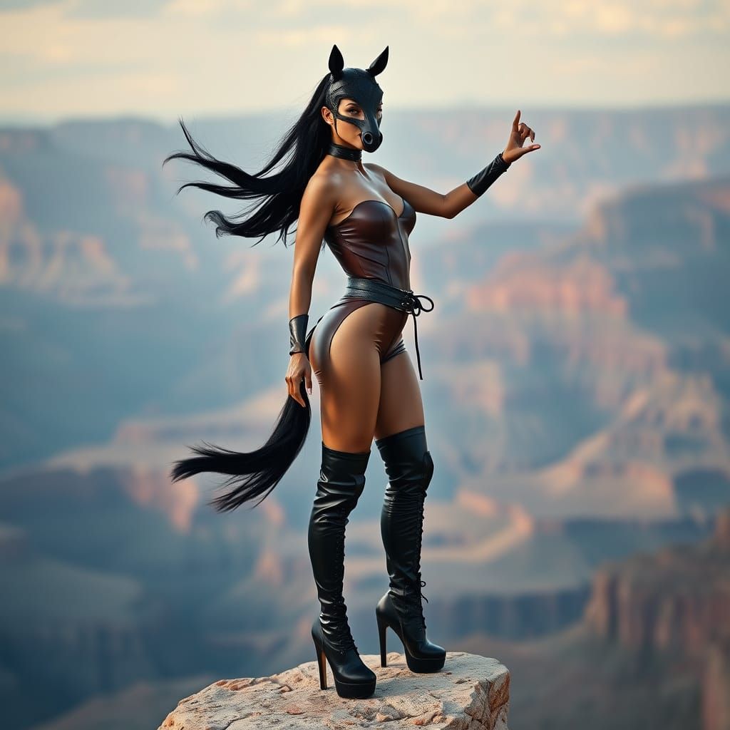 Goddess of the Grand Canyon in Cyberpunk Style