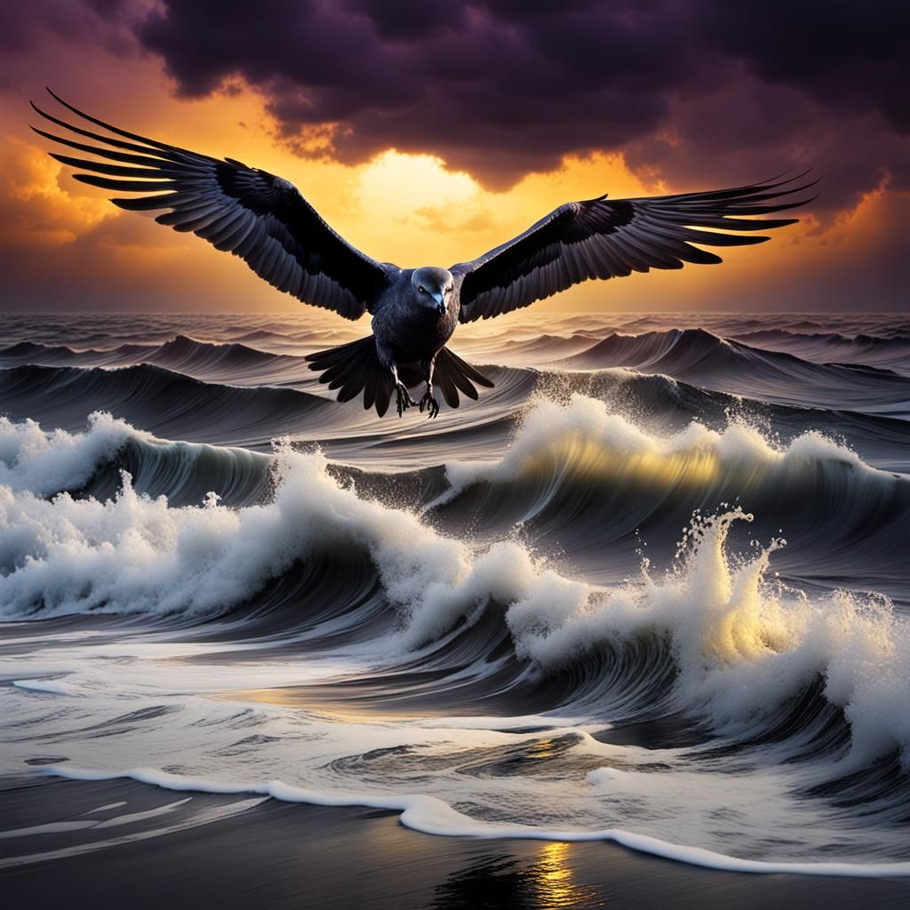 Apocalyptic Petrel Soars Over Melting Horizon