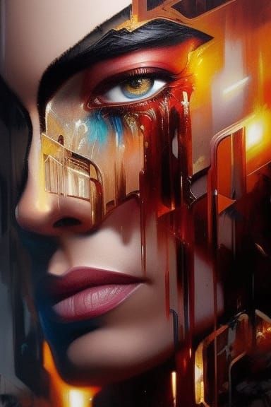 Fiery Queen: Detailed Digital Art Masterpiece