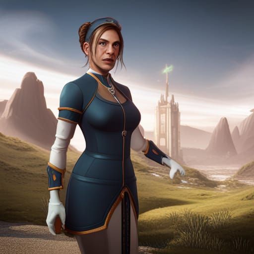 Grace as Healthcare Assistant: Detailed Matte Painting