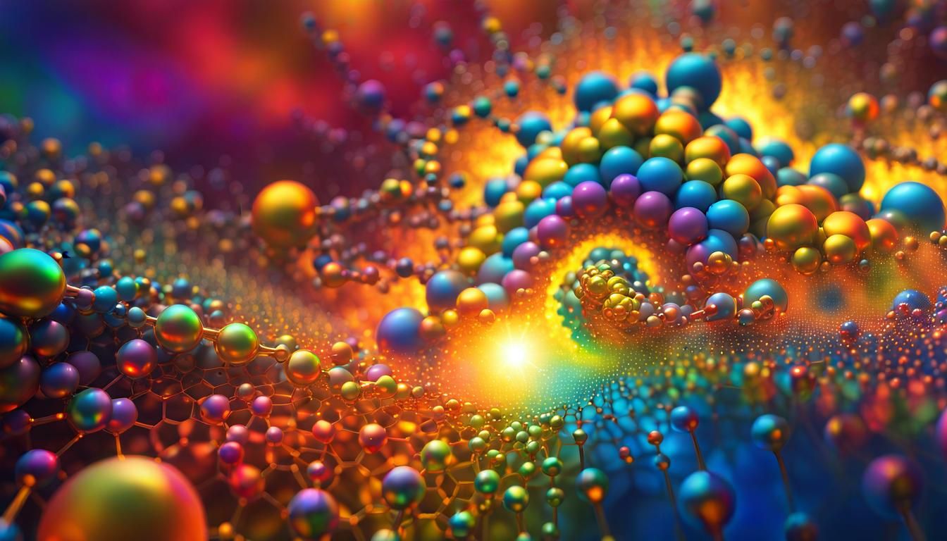 Psychedelic Molecules in Iridescent Acrylic Art