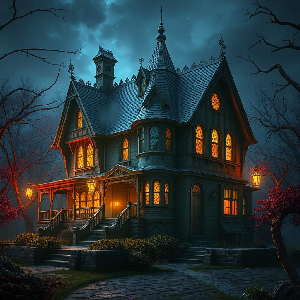 Surreal Fantasy Mansion Reveals Dark Magic