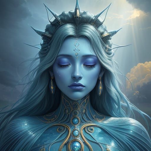 Divine Being in Ethereal Glow