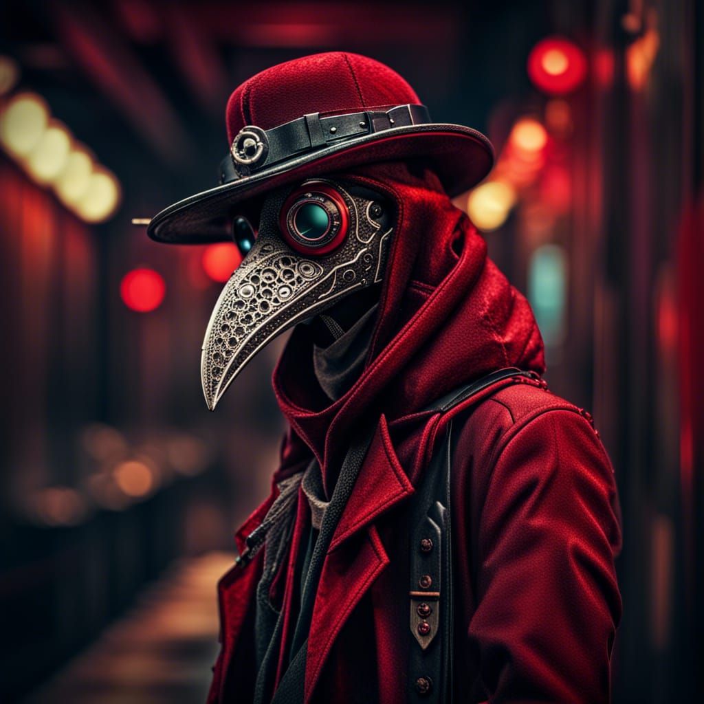 Hipster Plague Doctor Concept Art in HDR