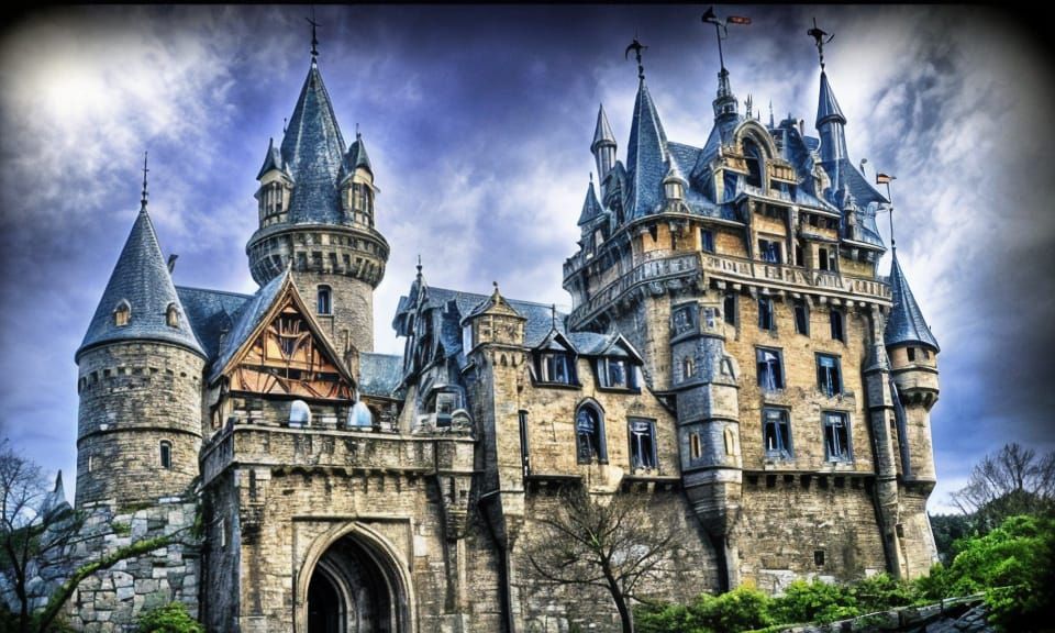 Surreal Hyperdetailed Haunted Castle