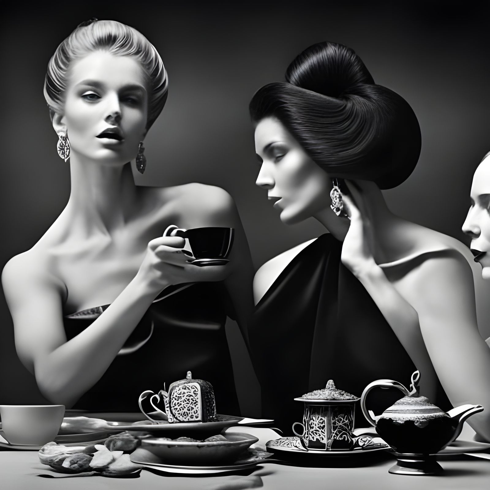 Renaissance Women at Kitchen Table: Photorealistic Portrait
