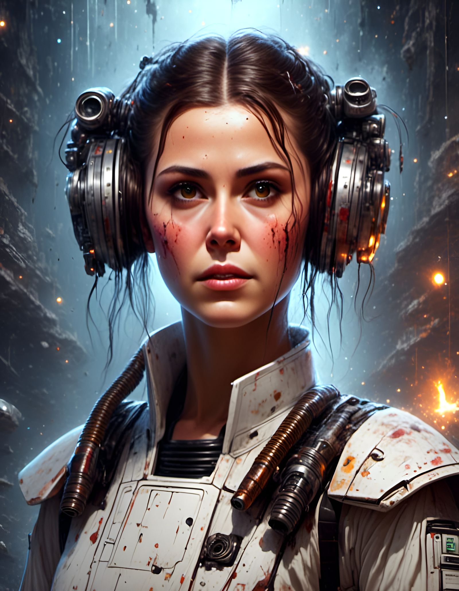 Princess Leia Portrait in Graffiti Style