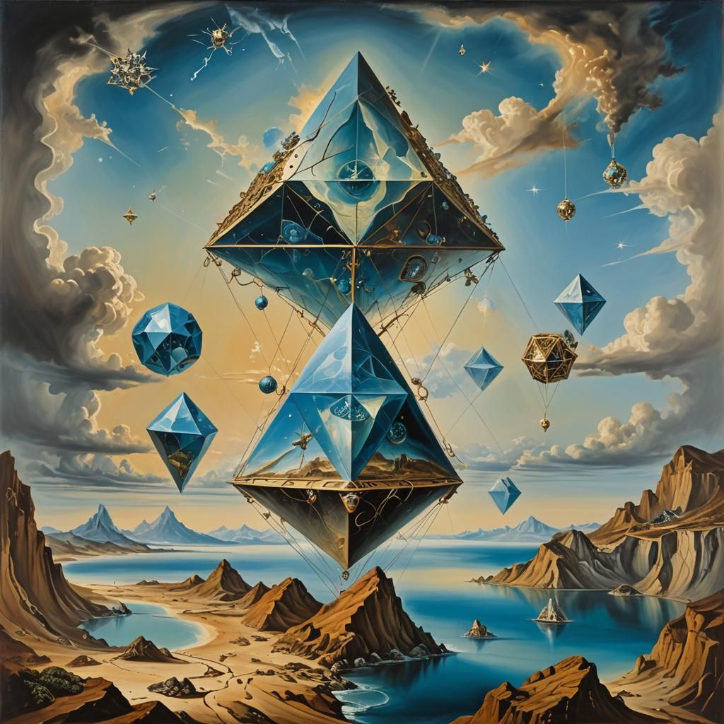 Atlantis, Lemuria, Shamballa Bridges in Surrealist Style