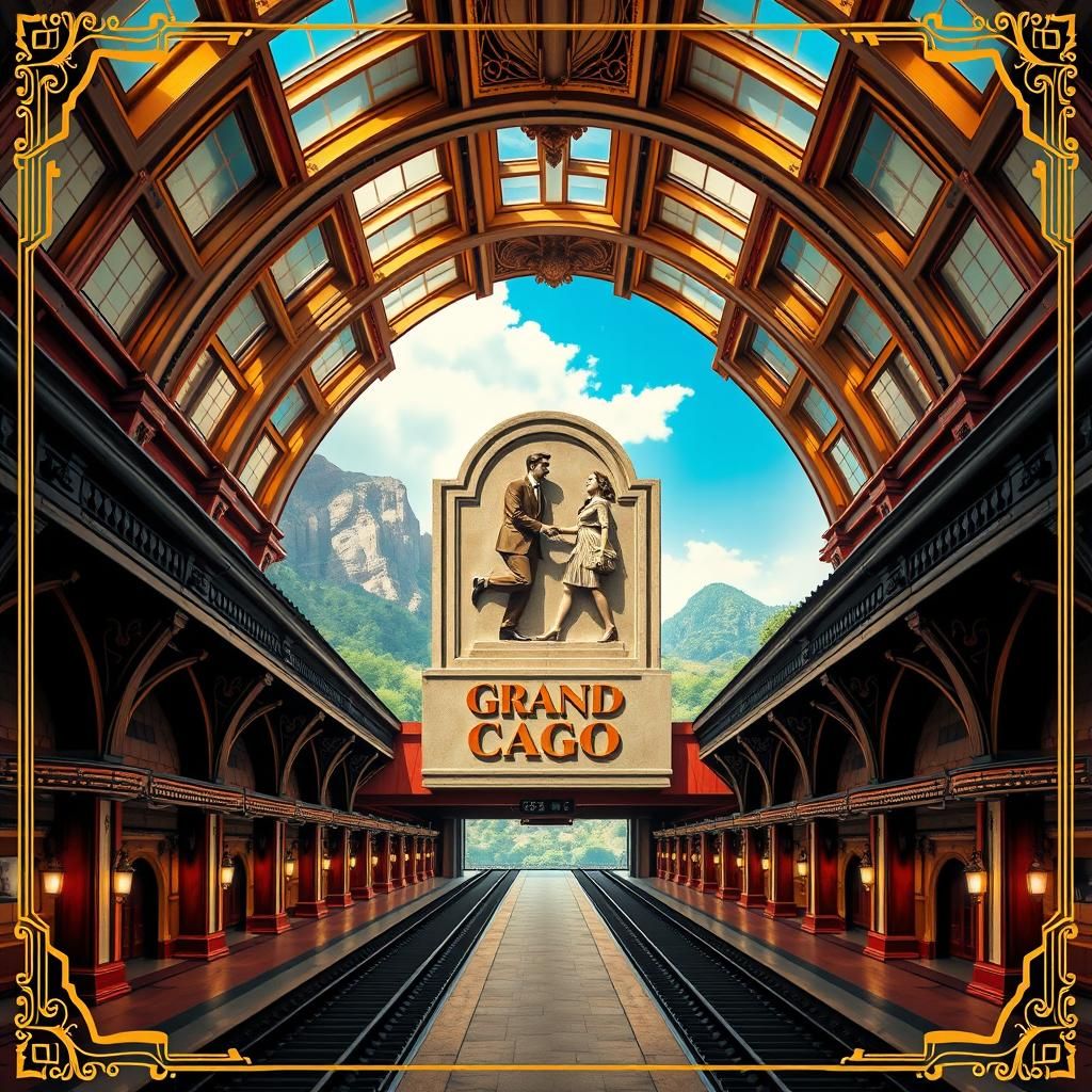 Art Deco Movie Poster of Grand Cago Station