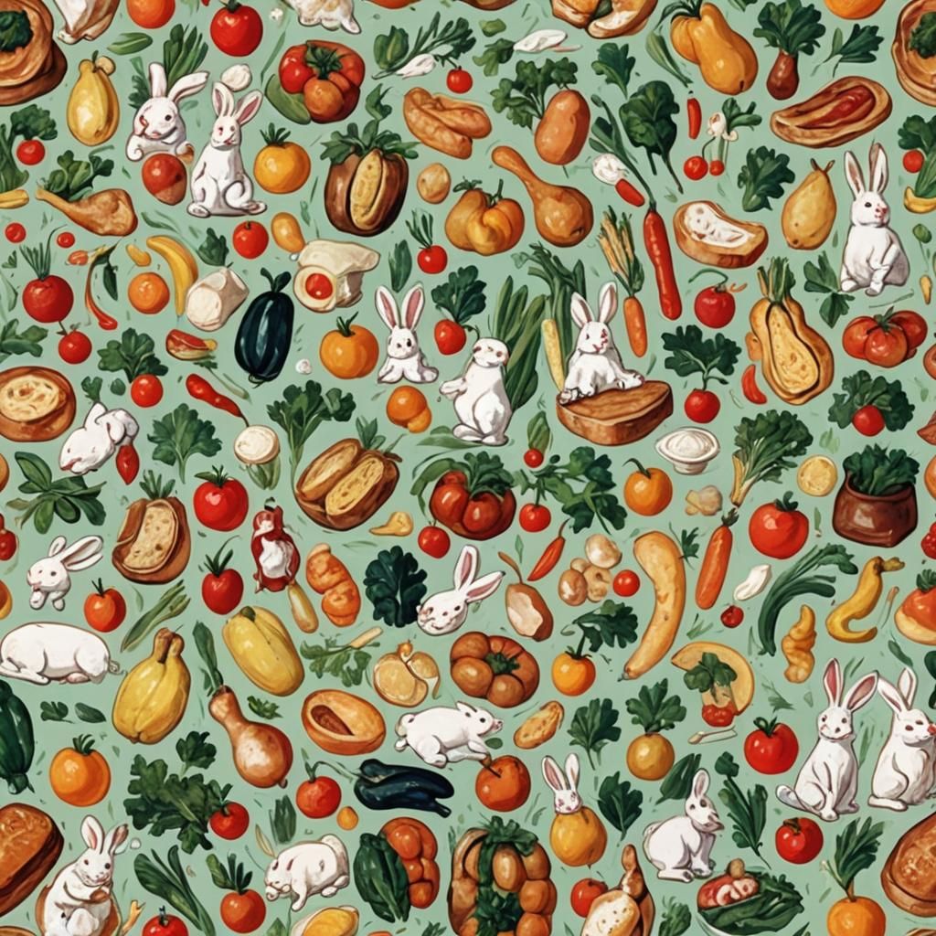 Rabbit Food Bag Inspired by Post-Impressionism