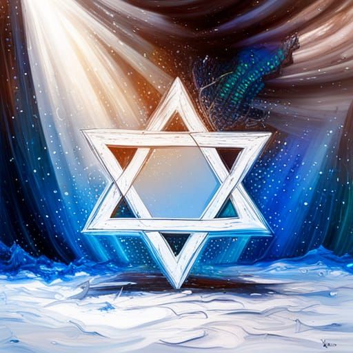 Star of David in Graffiti Splash Art Style