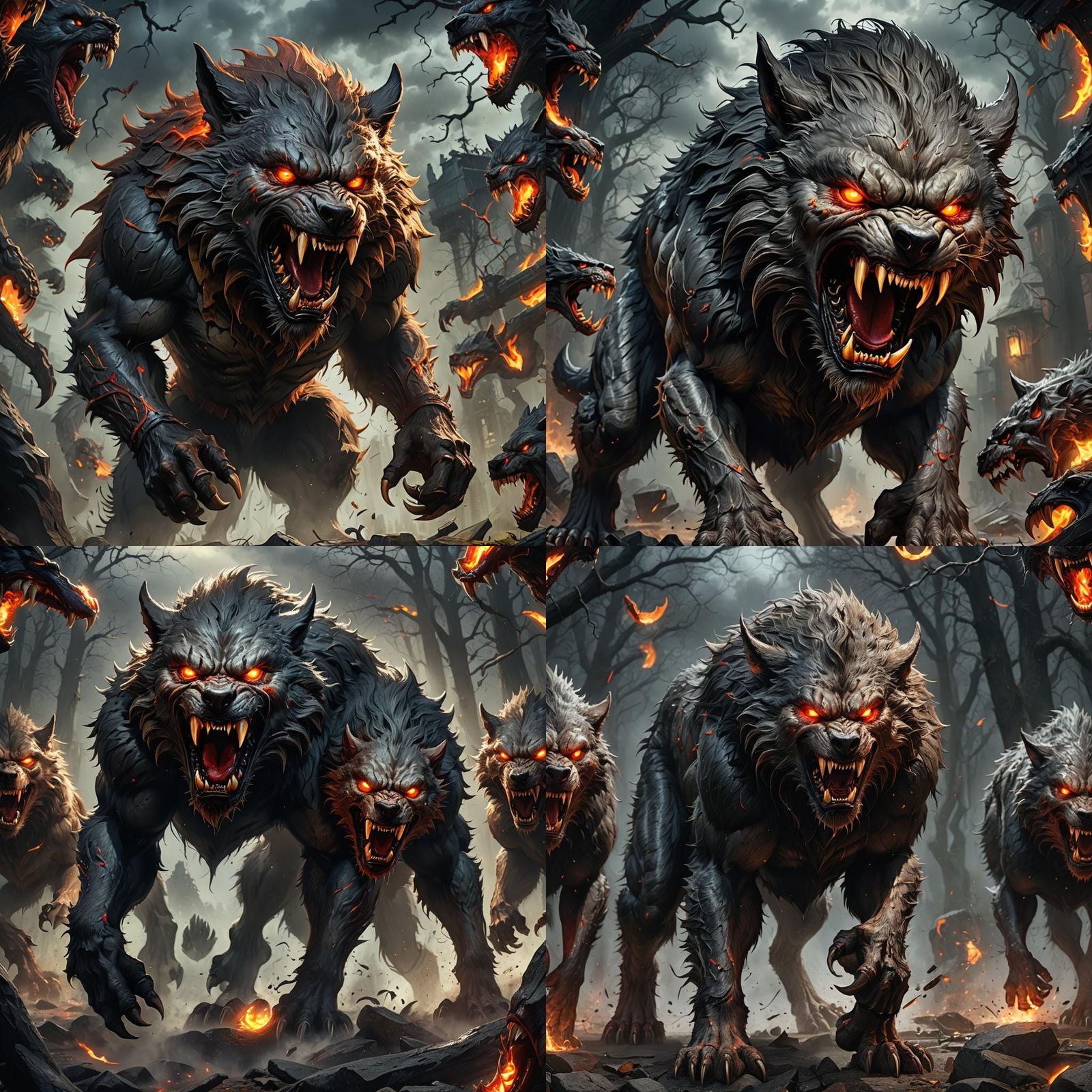 Enraged Werewolf Digital Illustration in 8K