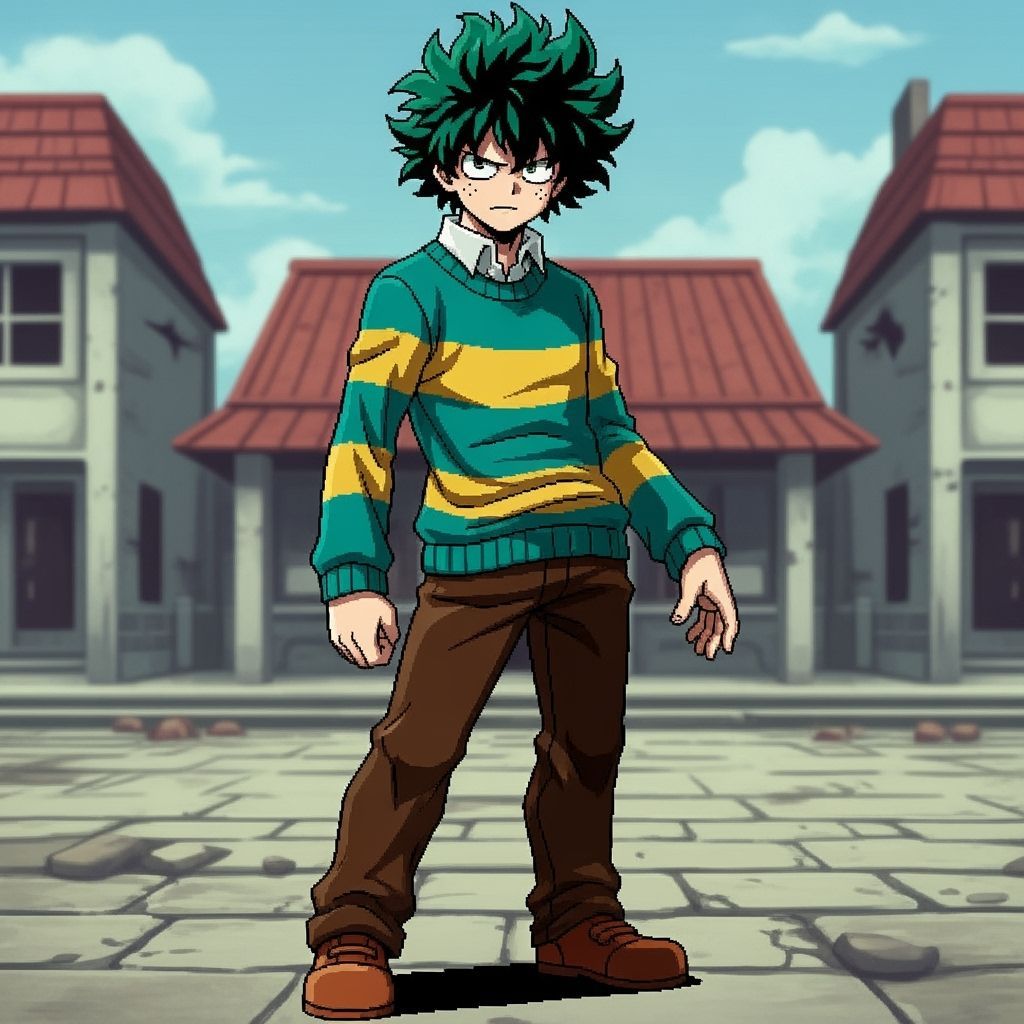 Izuku Midoriya as Kris Dreemurr: Pixel Art Anime Fusion