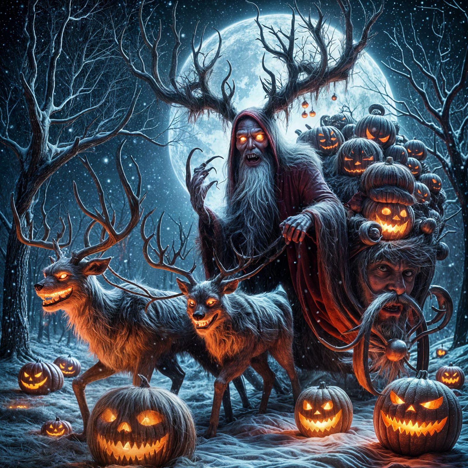 Eerie Christmas Halloween Fusion: Shadow Santa and Twisted R...