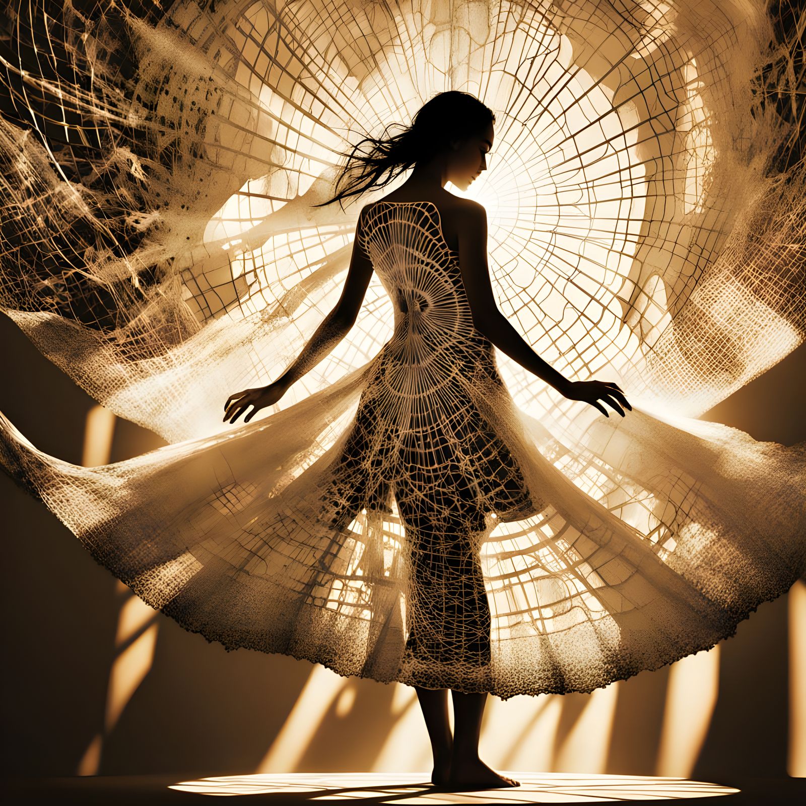 Surreal Fractal Light Patterns on Sea Cliffs