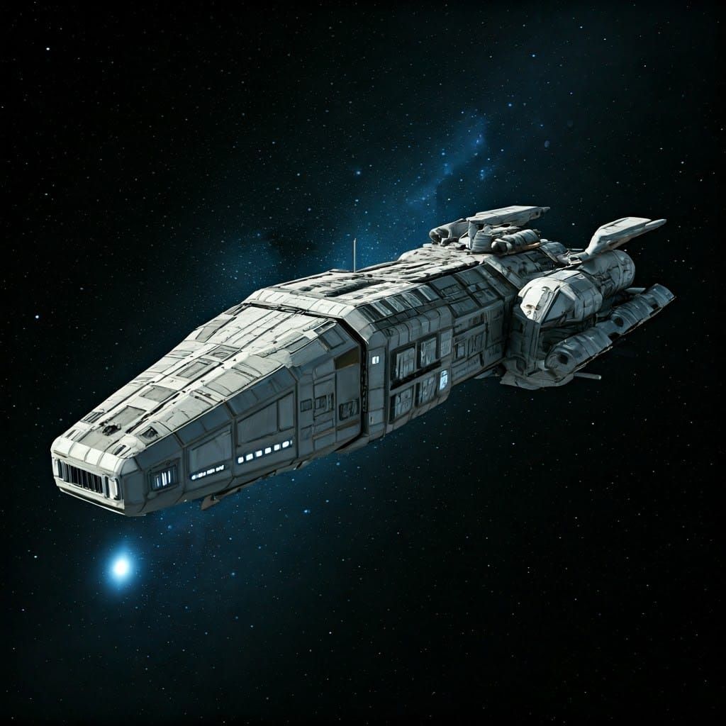 Futuristic Spacecraft Exploring New Worlds in Sci-Fi Style
