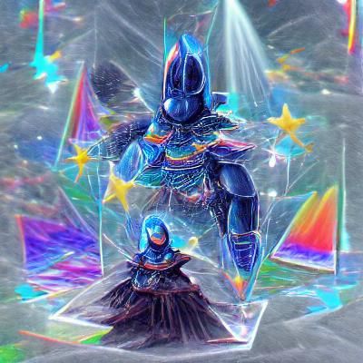 Black Knight with Blue Aura in Astral Illustration