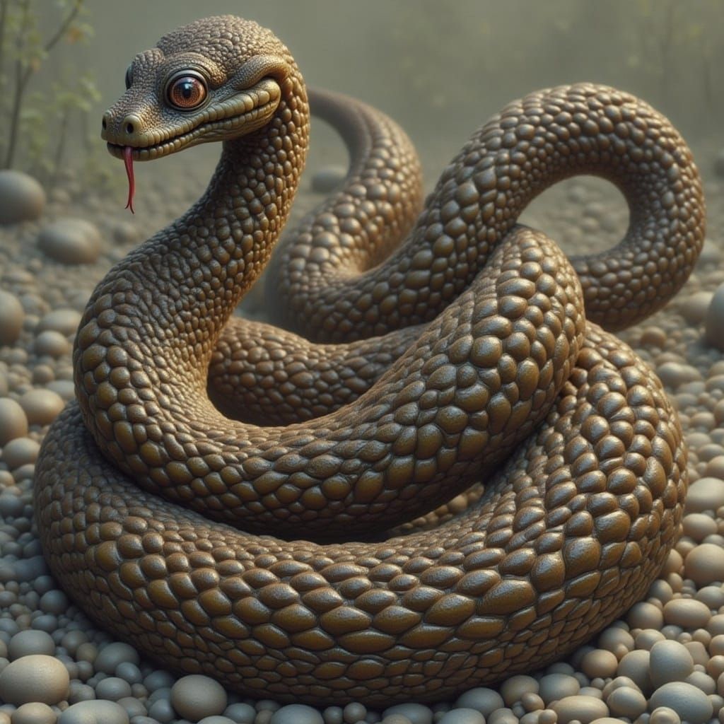 Surreal Greater Naga in Cottonmouth Snake Hues