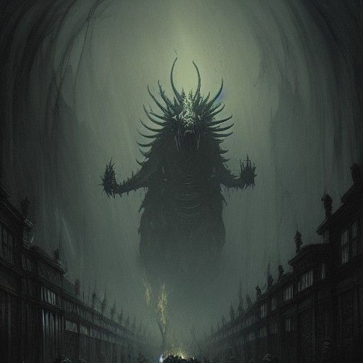 Horrific Kaiju in a Gustave Doré Style